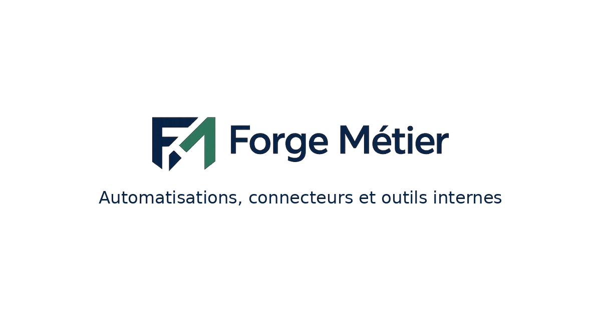 Schéma abstrait de flux métier connectés par Forge Métier